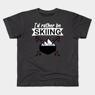 Id rather be skiing Kids T-Shirt